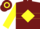 Silk - Burgundy, yellow diamond ,yellow hoop on sleeves