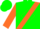 Silk - Green, orange sash, green and orange diamond sleeves