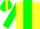 Silk - Yellow, green v panel, green bands on sleeves