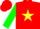 Silk - Red, yellow star, green sleeves