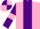 Silk - Pink body, purple strip, purple arms, pink armlets, pink cap, purple quartered