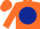 Silk - Orange body, dark blue disc, orange arms, orange cap