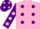 Silk - Pink body, purple spots, purple arms, pink spots, purple cap, pink spots