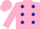 Silk - Pink body, dark blue spots, pink arms, pink cap
