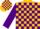 Silk - Gold, purple blocks, purple sleeves