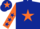 Silk - Dark Blue, Orange star, Orange sleeves, Dark Blue stars, Dark Blue cap, Orange star