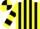 Silk - Yellow and Black stripes, hooped sleeves, quartered cap