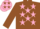 Silk - Brown, Pink stars, Brown sleeves