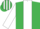 Silk - Emerald green, white panel & sleeves, striped cap