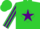 Silk - Lime green, lime green 'mb' on purple star, purple diamond stripe on sleeves