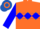 Silk - Orange, royal blue diamond hoop, blue hoop on sleeves
