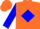 Silk - Orange, blue diamond belt, blue diamond on sleeves, orange cap