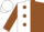 Silk - White and brown halves, white and brown spots, brown sleeves, white cap