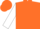Silk - Orange, white lightning bolt on back, orange lightning bolt on white sleeves