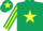 Silk - Dark Green, Yellow star, striped sleeves and star on cap