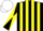 Silk - Black and yellow stripes, diabolo on sleeves, white cap