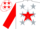 Silk - White, red star, silver stars on red sleeves