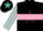 Silk - Black, turquoise and pink hoop, turquoise and pink star stripe on sleeves