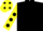 Silk - black, yellow sleeves and black spots, yellow cap and black spots