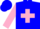 Silk - Blue, pink cross belts, blue bars on pink sleeves