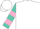 Silk - White, turquoise and pink 'w', turquoise and pink hoops on sleeves