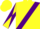 Silk - Yellow, purple 'k&b', purple v sash, yellow and purple diagonally quartered sleeves