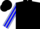 Silk - Black, silver pegasus emblem, blue stripe on sleeves