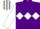 Silk - Purple, White triple diamond and sleeves, Grey and White striped cap