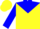 Silk - Yellow, yellow 'w' in blue yoke front and back, blue 'b&f' in yellow 'w' on blue sleeves