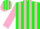 Silk - Green, pink stripes on sleeves