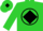 Silk - Lime green, black circle, black b, black diamond sleeves