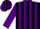Silk - Black, purple horse, purple stripes on sleeves
