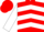 Silk - Red, white chevrons on back, 'roberts' on white sleeves