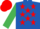 Silk - Royal blue, red stars, emerald green sleeves, red cap