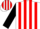 Silk - White, lady bug emblem, red stripes on black sleeves