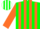 Silk - Green, white and orange panels, green shamrock, green and orange opposing sleeves