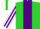 Silk - Lime green, white and purple stripe, white and purple stripe on sleeves