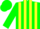 Silk - Green, yellow stripes, green 'be', green cap