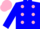 Silk - Blue, pink spots, pink cap