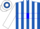 Silk - Royal blue and white stripes, blue hoop on white sleeves