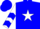 Silk - Blue, white star, blue eb brand, white sleeves, blue chevrons