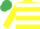 Silk - Yellow and White hoops, Emerald Green cap
