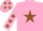 Silk - Pink, brown star, brown stars on sleeves, pink cap, brown stars