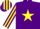 Silk - purple, Yellow star, striped sleeves and cap