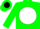 Silk - Neon green,'mb'  and black crossed golf clubs on white disc