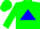 Silk - Green, blue triangle