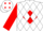 Silk - White, white 'jb' on red diamond, white diamonds on red sleeves