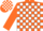 Silk - Orange and white blocks,  white 't' on orange sleeves