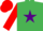 Silk - Emerald Green, Purple star, Red sleeves and cap