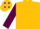 Silk - Gold, maroon 'fp' and diamonds, blue 'wv', gold diamonds and blue 'wv' on maroon sleeves